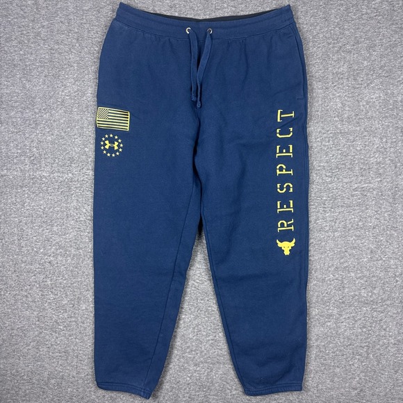 Under Armour Project Rock Sweatpants Mens XL‎ Loose Veteran USA Respect Coldgear - Picture 1 of 12